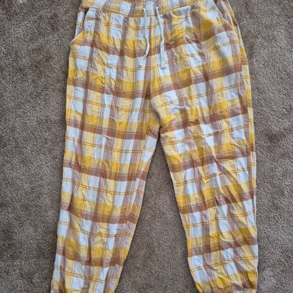 Gap Yellow And Brown Plaid Pajama Pants - Picture 2 of 4